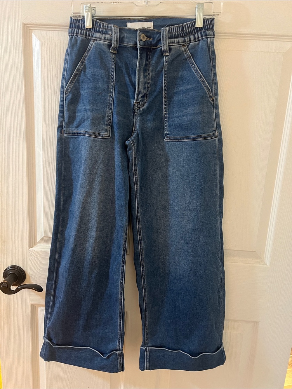 Women's Wide Leg Denim Jeans in Dark Blue